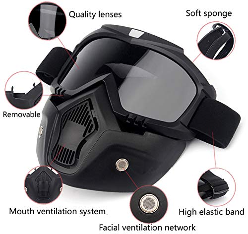 CHAMER Motorcycle Glasses Motocross Goggles Helmet Mask Fog-Proof Windproof UV400 Protection Vintage Harley Motorbike Riding Sunglasses for Kid&Adult CS Paintball