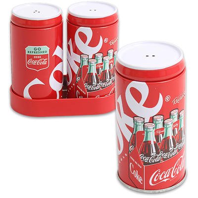 Coca Cola Salt and Pepper Shaker with Tray