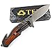TEK Spring Assisted Opening Folding Rescue Pocket Knife - Titanuim Grey Handles with Beautiful Rosewood Inlay- Razor Sharp Drop Point Blade - Glass Breaker & Seat Belt Cutter Included - NEW