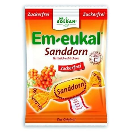 Em-eukal Sanddorn zuckerfrei, 75 g Bonbons