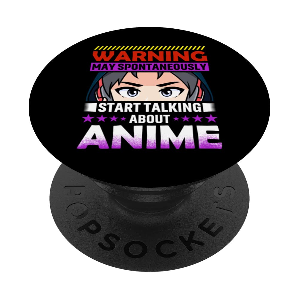 warning spontaneously start talking about anime cosplay PopSockets Swappable PopGrip