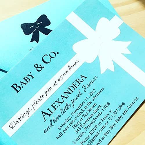 Blue Baby Shower Invitations Handmade Products