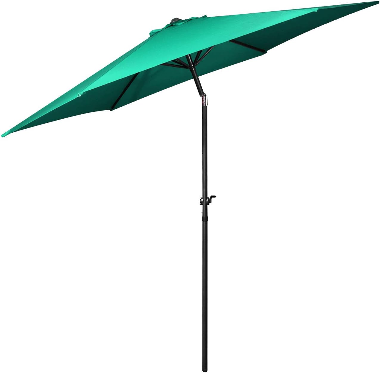 Amazon Com Flexzion Patio Umbrella 10 Feet Portable Aluminum Outdoor Table Desk Umbrella Furniture W Hexagon Shape Polyester Cover 6 Steel Ribs Wind Vent For Market Beach Garden Backyard Pool Green