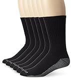Dickies Men's Dri-Tech Comfort Crew 6-pack Socks, (Sock size:13-15, Shoe Size 12W-15, Black/Grey)