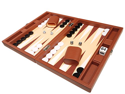 Silverman Desert Brown Board Backgammon Set, 13-Inch