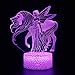 3 in one 3D Unicorn Night Light—3D Unicorn Lamp 7 Colors Change Decor Lamp with Remote Control for Kids. with Remote Control Optical Illusion Bedside Lamps As a Gift Ideas for Boys and Girls