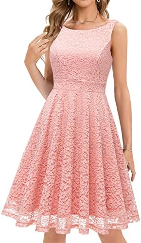 Bbonlinedress Women's Short Floral Lace Bridesmaid Dress V-Back Cocktail  Party Dress, Blush, M price in UAE | Amazon UAE