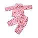 MonkeyJack Long Sleeve Shirt Pants Pajamas Suit Clothes for 18inch American Girl AG Zapf Baby Born Dolls Dress Up Kids Role Play Pink