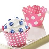 BirthdayExpress Pink and White Polka Dots Reversible Cupcake Wrappers