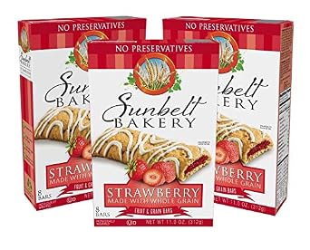 8 bars sunbelt Fruit and grain cereal bars, strawberry (024300031731)