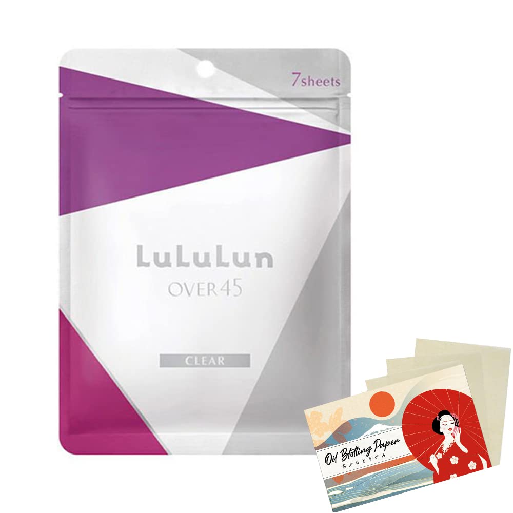 Lululun Over45 Facial Sheet Mask Camellia Iris Blue - 7 sheets - Blotting Paper Set