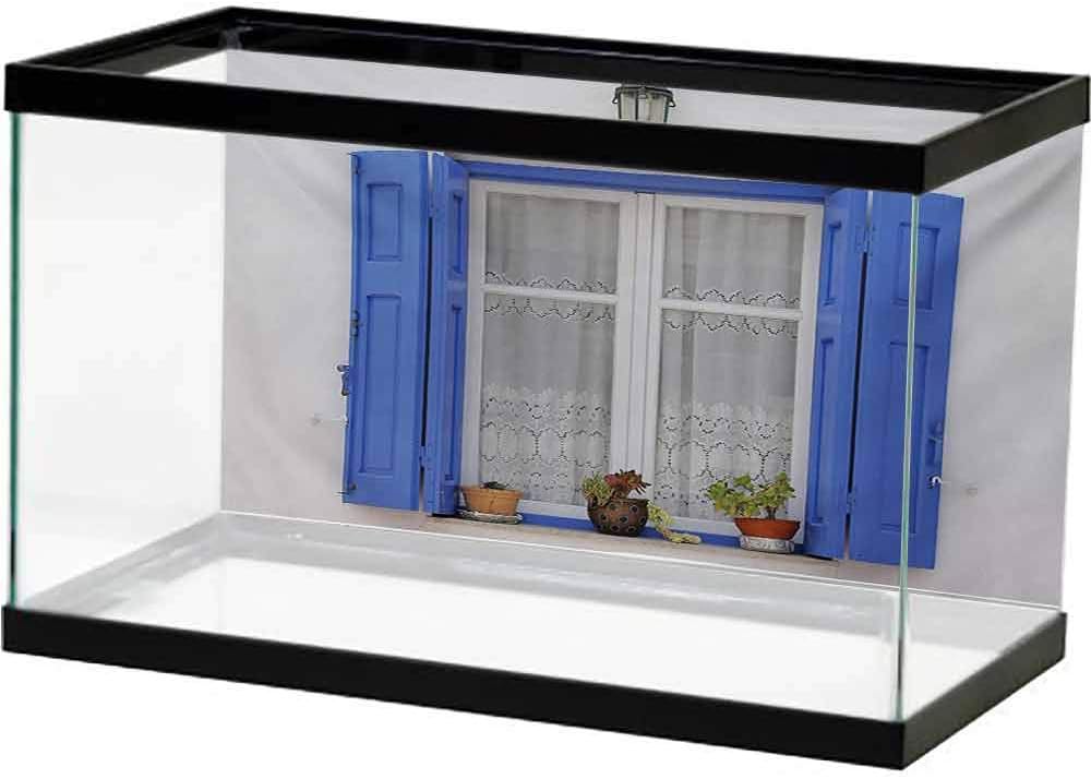 bybyhome HD Aquarium Background Country,Patchwork with Heart and Swirling Flower Pattern with Folkloric Feminine Details,Multicolor Image Decor