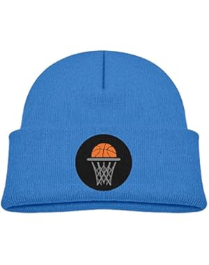 Kids Cool Basketball And Net Vector Graphic Casual Flexible Winter Knit Hats / Ski Cap / Beanie / Skully Hat Cap