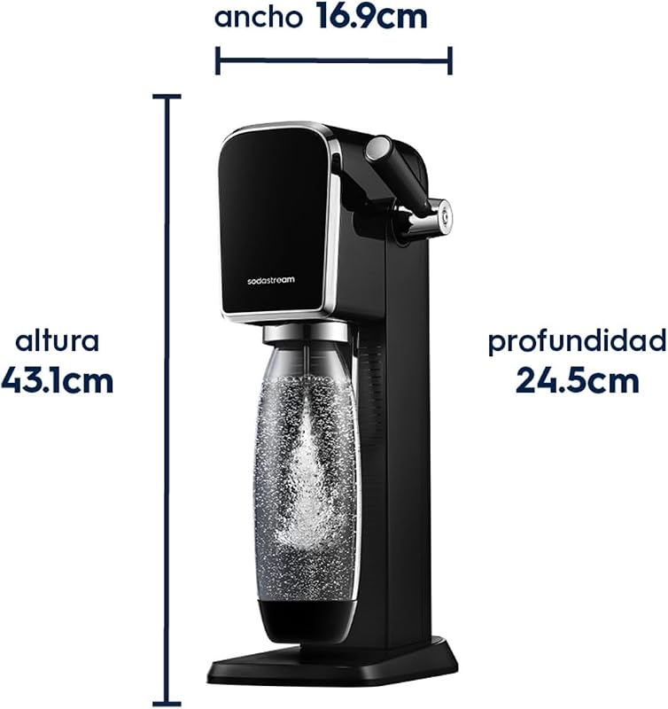 Art – Máquina para hacer agua con gas y bebidas favoritas, negro