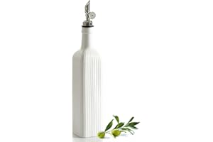 getstar 18 oz Olive Oil Dispenser Bottle for Kitchen, Ceramic Oil Bottle with Automatic Stainless Steel Pourer