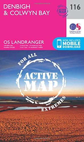 Denbigh & Colwyn Bay Map | Weatherproof | Rhyl & Prestatyn | Ordnance Survey | OS Landranger Active Map 116 | Wales | Walks | Cycling | Days Out | Maps | Adventure