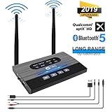 Bluetooth 5.0 Transmitter Receiver, JYCTRONE 3-in-1 Wireless Bluetooth Audio Receiver aptX HD Low Latency, 265FT Long Range Bluetooth Adapter Optical RCA AUX 3.5mm for Home Stereo/TV/PC/Speaker