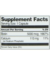 Siglo XXI Biotin 5000 mcg de cápsulas, 110-count, 27116, cápsulas, 1, 1