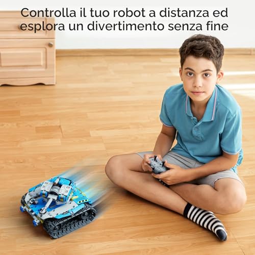 VEPOWER Technic Remote Control Robot for Kids,5 in 1 STEM RC Construction Toys with Programmable App, Educational Gift for Boys and Girls Age 6-12 (488 Pieces)