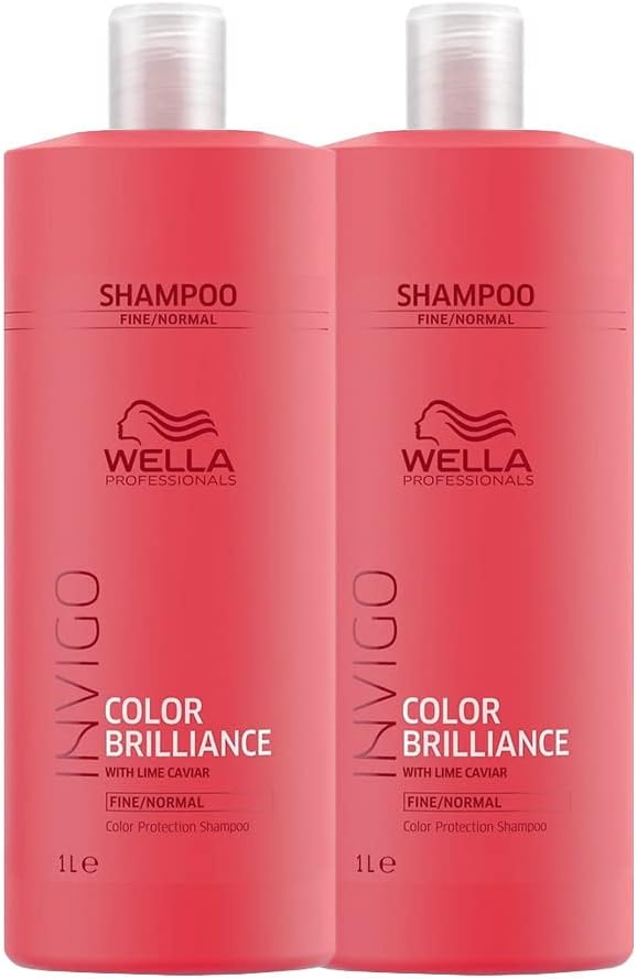 2 x Wella Invigo Color Brilliance Shampoo Fine Normal Hair 1000ml Salon Size