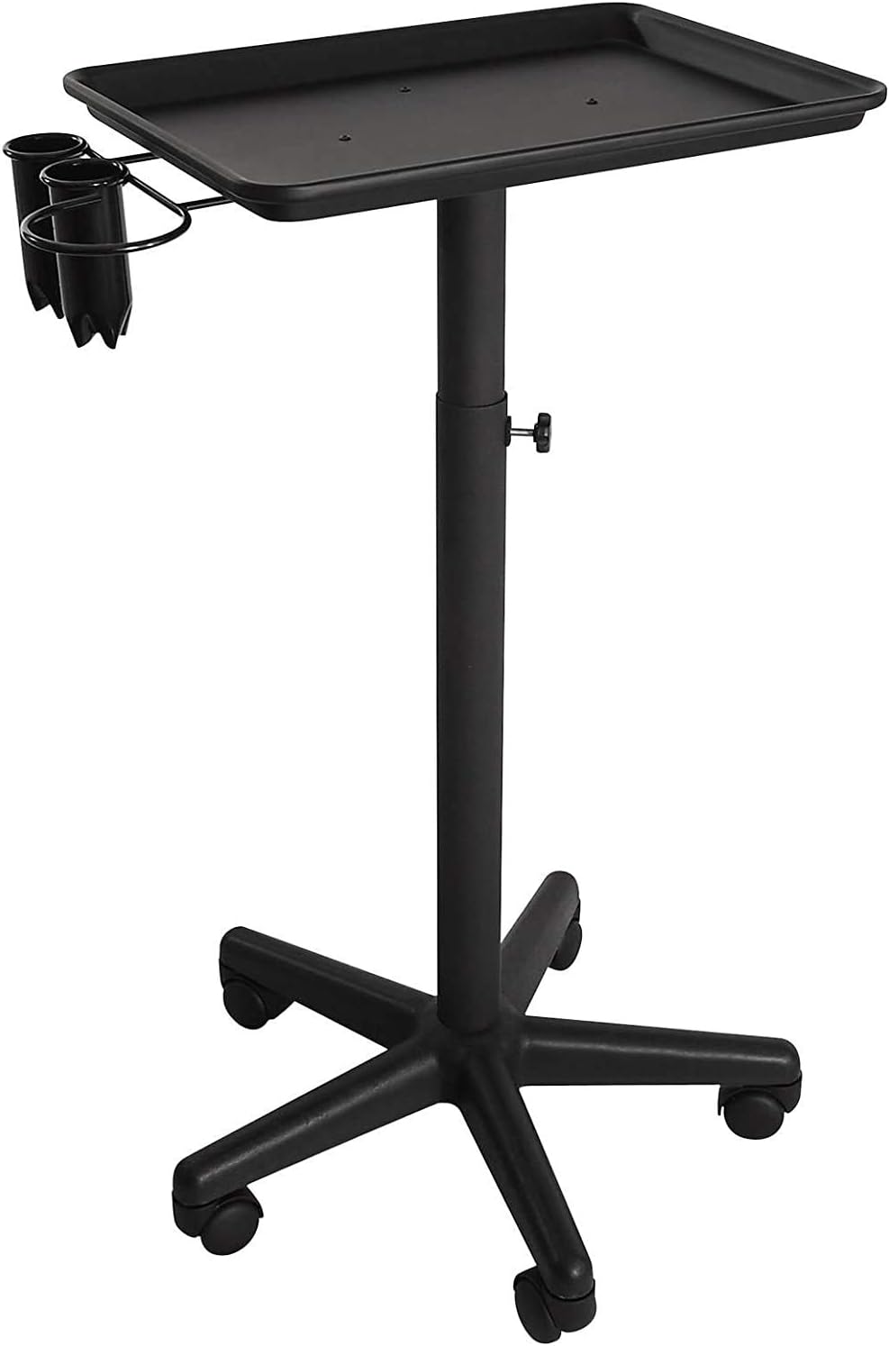 Premium Aluminum Hair Salon Instrument Salon Tray W/Accessory Caddy Tattoo Rolling Tray Station Adjustable Height Trolley Beauty Tool: Furniture & Decor
