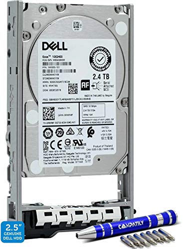 dell 400-auqx 2.4tb 10k sas unidad de disco duro empresarial poweredge de 2,5 pulgadas en paquete de bandeja 13g con destornillador compatible compatible con 400-avbx w9mnk r720 r730 r630