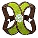 Gooby - Perfect Fit X Harness, Small Dog Choke Free Step-In Harness with Synthetic Lambskin Soft Strap, Green, Medium