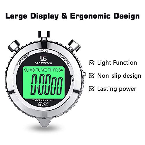 image for LAOPAO Stopwatch Metal Stopwatch Timer with Backlit 1/100th Second Pre