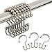 Amazer Shower Curtain Hooks Rings, Stainless Steel Shower Curtain Rings, 12Pcs Double Glide Shower Hooks for Bathroom Shower Curtain Rods Dual Rust-Resistant Shower Rings, Matte Nickel