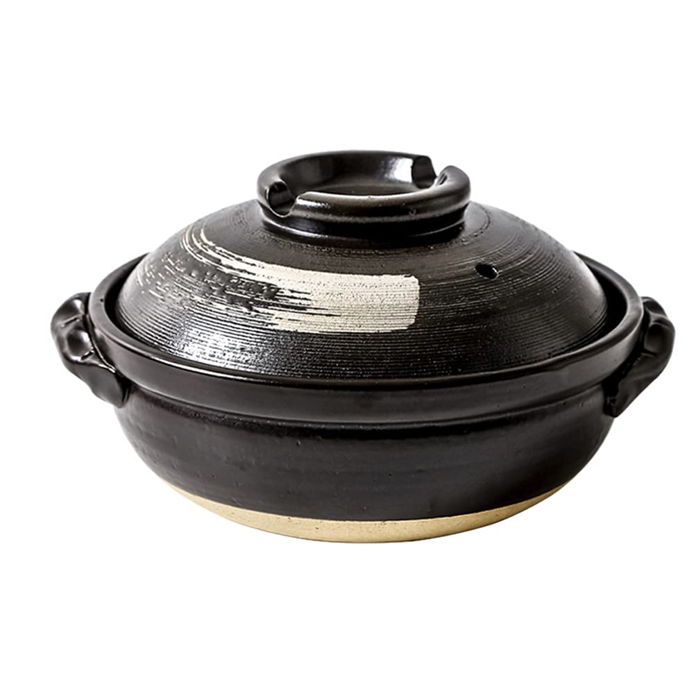 DOITOOL Ceramic Clay Stew Pot with Lid 900Ml - Nonstick Cooking Stockpot for Soups Stews and Casserole Dishes Home Kitchen Pot