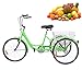 H&ZT Adult Tricycle Trike Cruiser Bike Three-Wheeled Bicycle w/Large Basket and Maintenance Tools, Men’s Women’s Cruiser Bicycles, 26Inch Wheel Size Bike Trike (Apple, 26″ / 1 Speed)thumb 1
