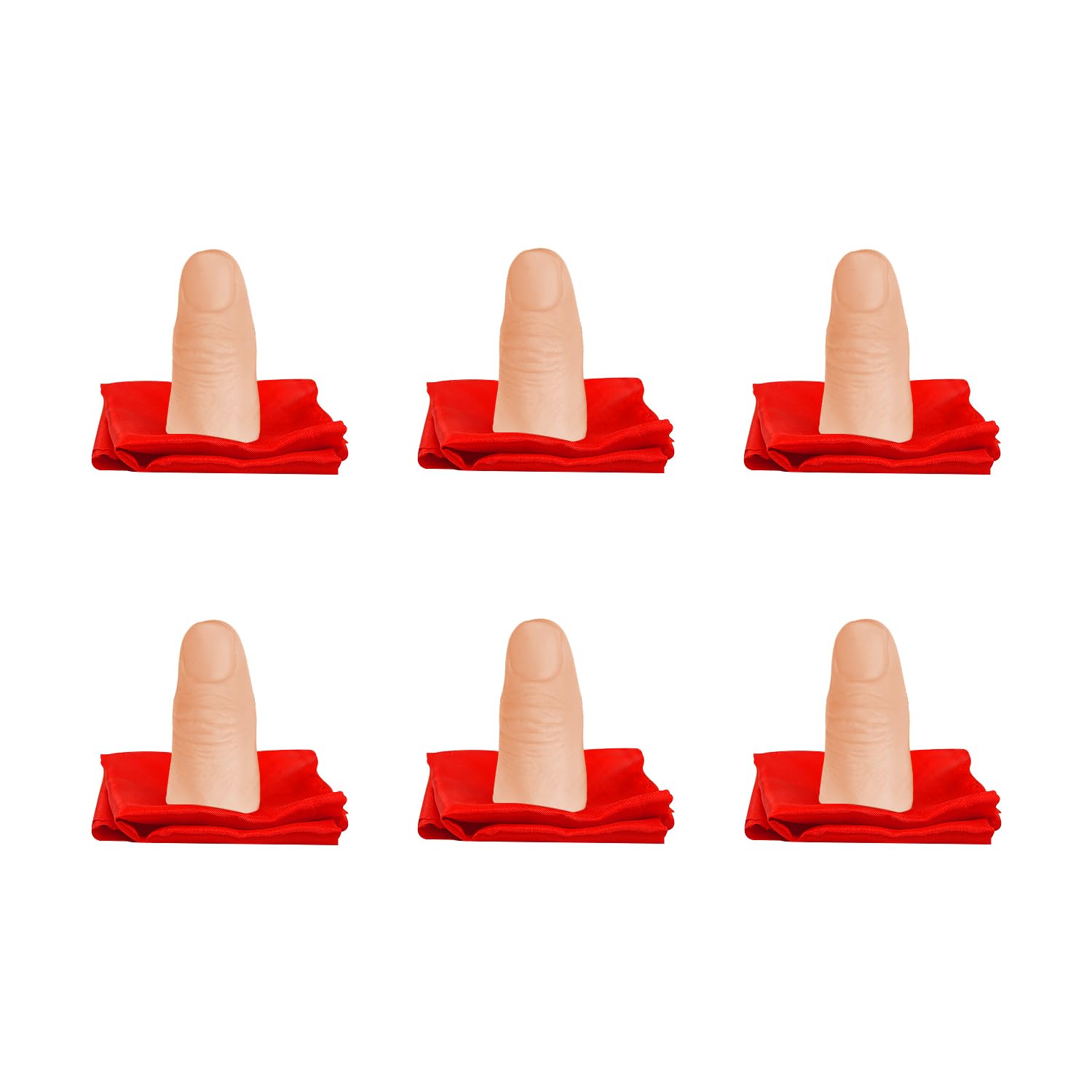 Rumyve 6pcs Magic Thumb,Fake Soft Thumb Fingertip Magic Stunt Close Up Performance Prank Toy,Stage Bar Party Home Show Street