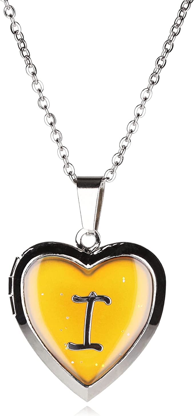 I PERSONALISED HEART SHAPED NAMED MOOD LOCKET FUN GIFT PRESENT