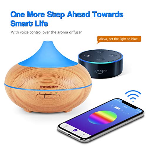 InnoGear 500ml Smart WiFi Essential Oil Diffuser Vaporizer App Control