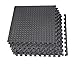 GLOUE Puzzle Exercise Mat EVA Interlocking Floor Mat Set For 24 Square Anti-fatigue Exercise & Fitness Gym Soft Yoga Trade Show Play Room Basement Square Floor Tiles Borders Included