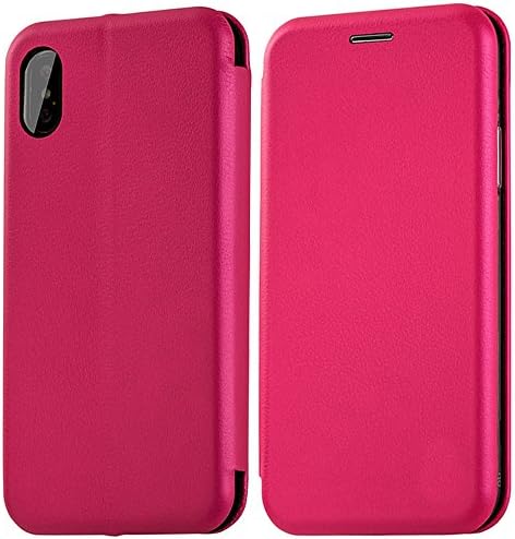 iPhone X Wallet Case 5.8 inches Slim Leather Phone Case with Card Slot Ultra-Strong Magnetic Closure (Rose)