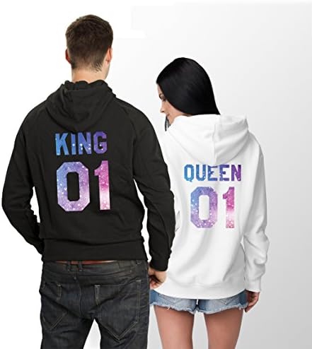 King and Queen 01 Galaxy Couples Hoodies
