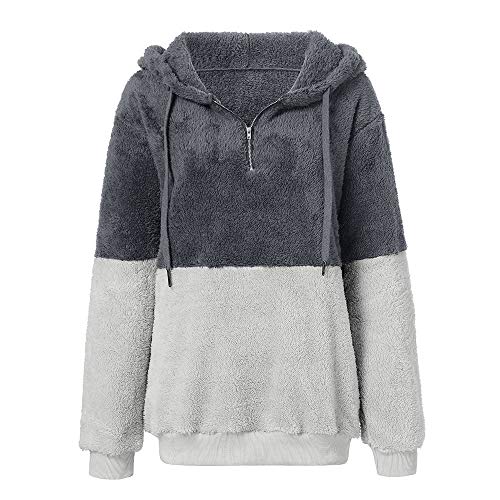 Womens Fashion Oversize Fluffy Fleece Sweatshirt Pullover Outwear