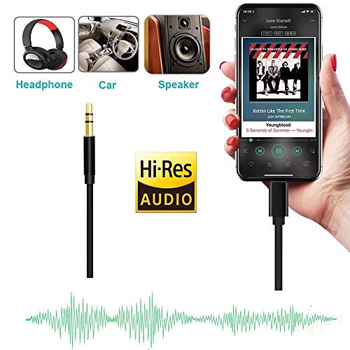 Aux Cable for Car 3.5mm Aux Cord Compatible with Phone XR/XS/XS Max/X/8/8 Plus/7 Plus, 3.5mm Male Stereo Audio Cable Car Aux Cable for Car/Home Stereo or Headphones(3.3ft)