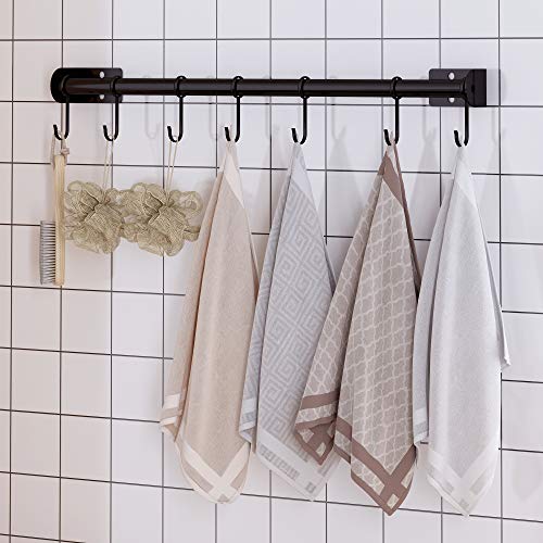 24 Inch Black Pipe Pot Rack Wall Mounted，Pots and Pans Hanging