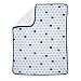 Lambs & Ivy Indigo Elephant Minky/Sherpa Blanket, Blue/White