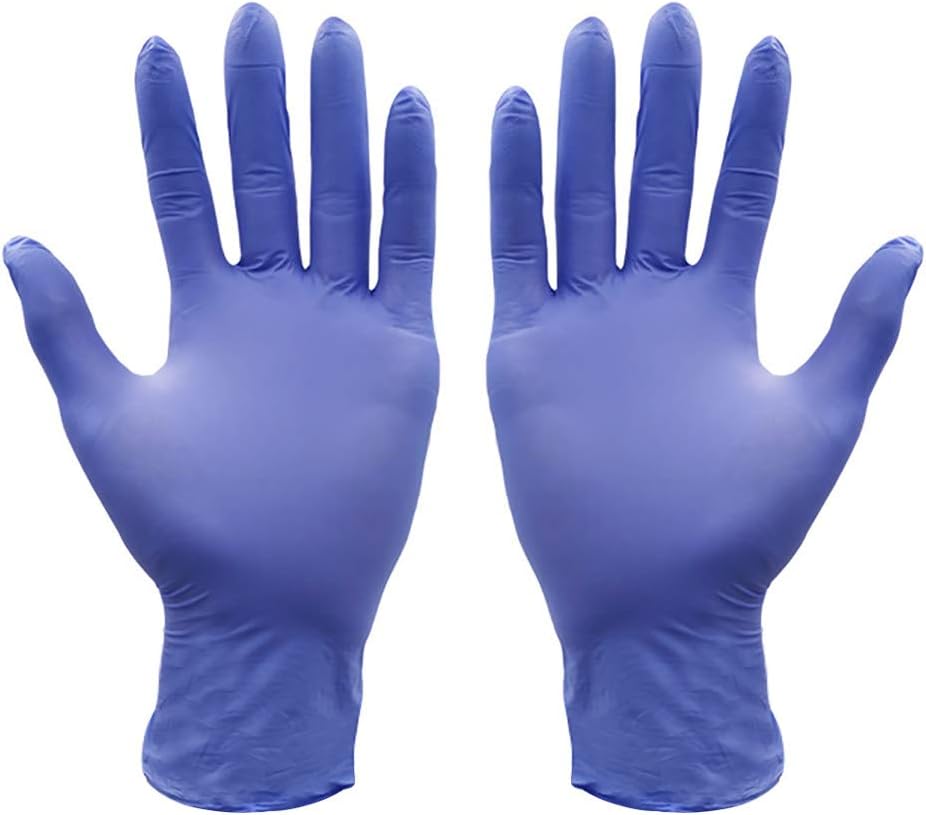 Dwevkeful 100pcs S M L Disposable Gloves,Nitrile Multifunction Safety Protective Examination Gloves,Comfortable Powder Free Exam Gloves for Cleaning, Cooking, Hair Coloring, Dishwashing