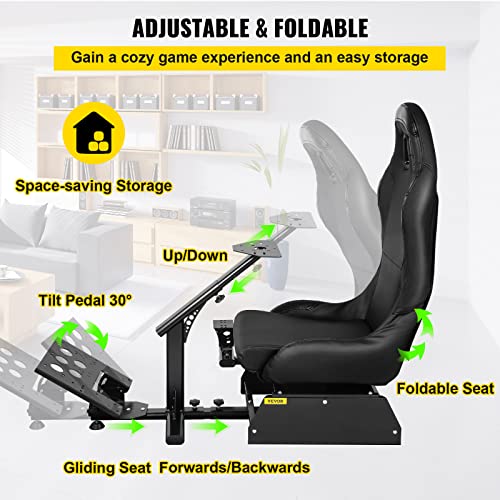 VEVOR Racing Simulator Seat Adjustable Driving Gaming Reclinable Seat