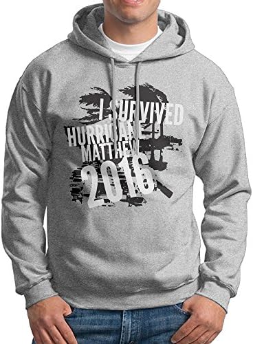 OKBEN Men's I SURVIVED Matthew 2016 Sweatshirt Hoodie Ash