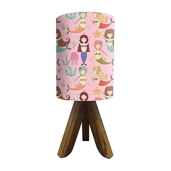 Buy Nutcase Mini Wooden Night Lamp For Kids Made In India With Teak Wood 14 Bedside Table Lamp For Kid S Bedroom Bulb Included Mermaid Online At Low Prices In India