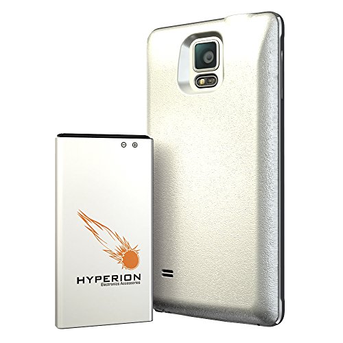Samsung Galaxy Note 4 6400mAh Extended Battery. Hyperion High Capacity Extended Battery for the Samsung Galaxy Note 4 / IV (Compatible all Galaxy Note 4 [SM-N910 & SM-N915] US and International Versions and Carriers) NOW with NFC!!2 Yr NO HASSLE Warranty - WHITE