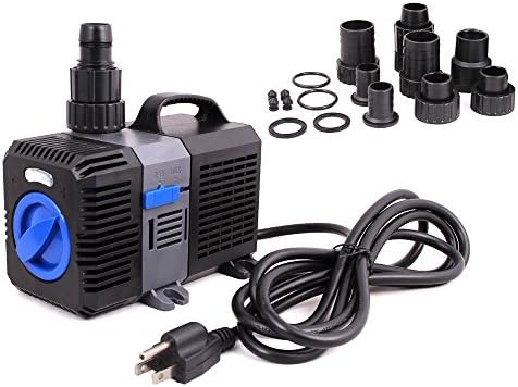1375 GPH Pond Pump Adjustable Submersible Inline Fountain Waterfall Koi Filter