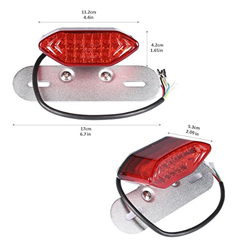1PCS Universal Flexible Brake Tail Stop Light Led Strip Motorcycle Led Tail Light Turn Signal Brake License Plate Strip Flexible (Silver Red)