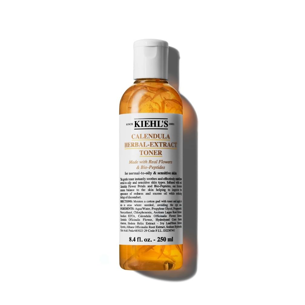 Kiehl's Calendula Herbal-Extract Toner Soothing Alcohol-Free Toner for Normal to Oily Skin, 250Ml