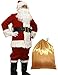 WHOBUY Men's Deluxe Santa Suit 11pc. Christmas Adult Professional Santa Claus Outfit Xmas XL